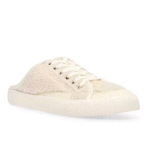 STEVEN New York Kalia Cream Faux Shearling Slip-On Sneakers NWT